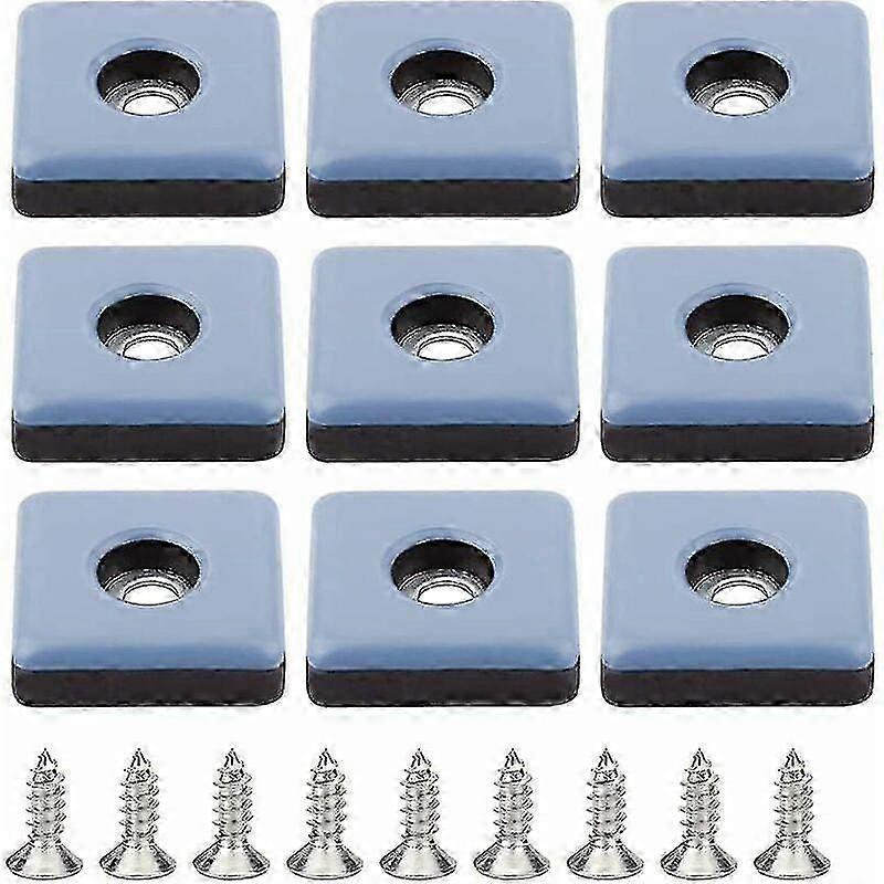 Furniture Glide, 24 Pieces Teflon Furniture Glides 25mm Chair Leg With Screws Teflon Ptfe Glides Buffer Chair Glider Pad Square Screw-in Chair Leg For