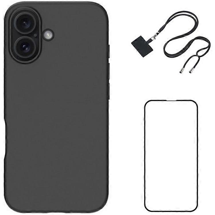 WANLONFENG RB1 Series Compatible For iPhone 16 Plus Case Screen Film Soft TPU Phone Cover