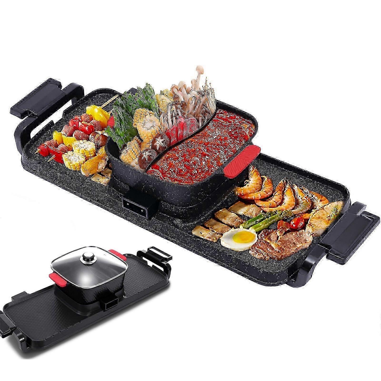 2 In1 Separable Hot Pot Barbecue BBQ Grilled Pan