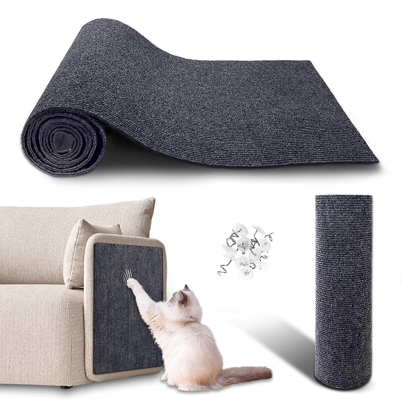 Trimmable Self Adhesive DIY Cat Scratching Mat for Cat Tree Shelves and Post Cat Scratch Furniture Protector 78.7"x15.8"