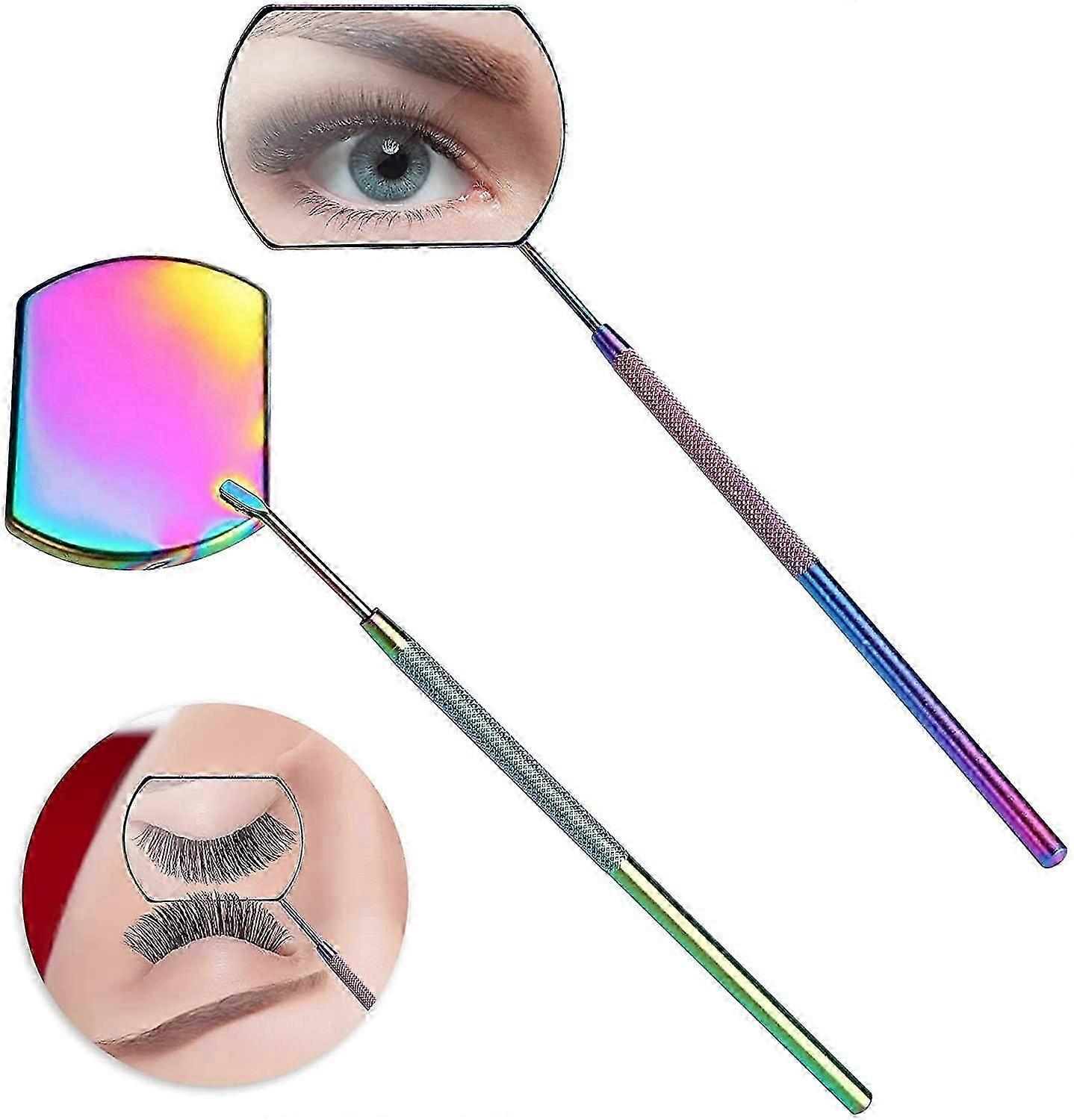 Square Lash Mirror Potable Eyelash Extensions Accessories Supplies 1 Piece Stainless Detachable Eyelash Mirror Multi-functional Mouth Examination Mirr