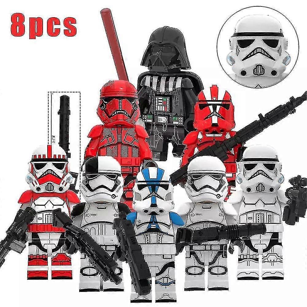 8pcs Star Wars Darth Vader Order Sith Guard Minifigure Assembled Mini Building Block Action Figures Toy Kids Gift