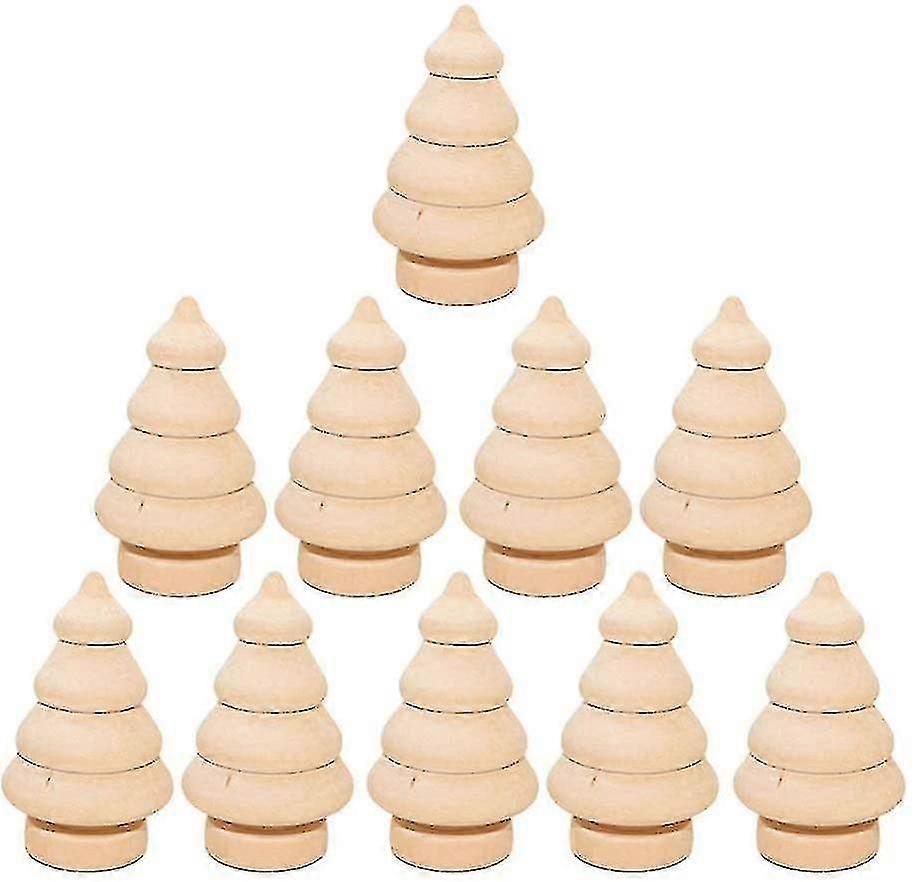 10pcs Wooden Christmas Tree