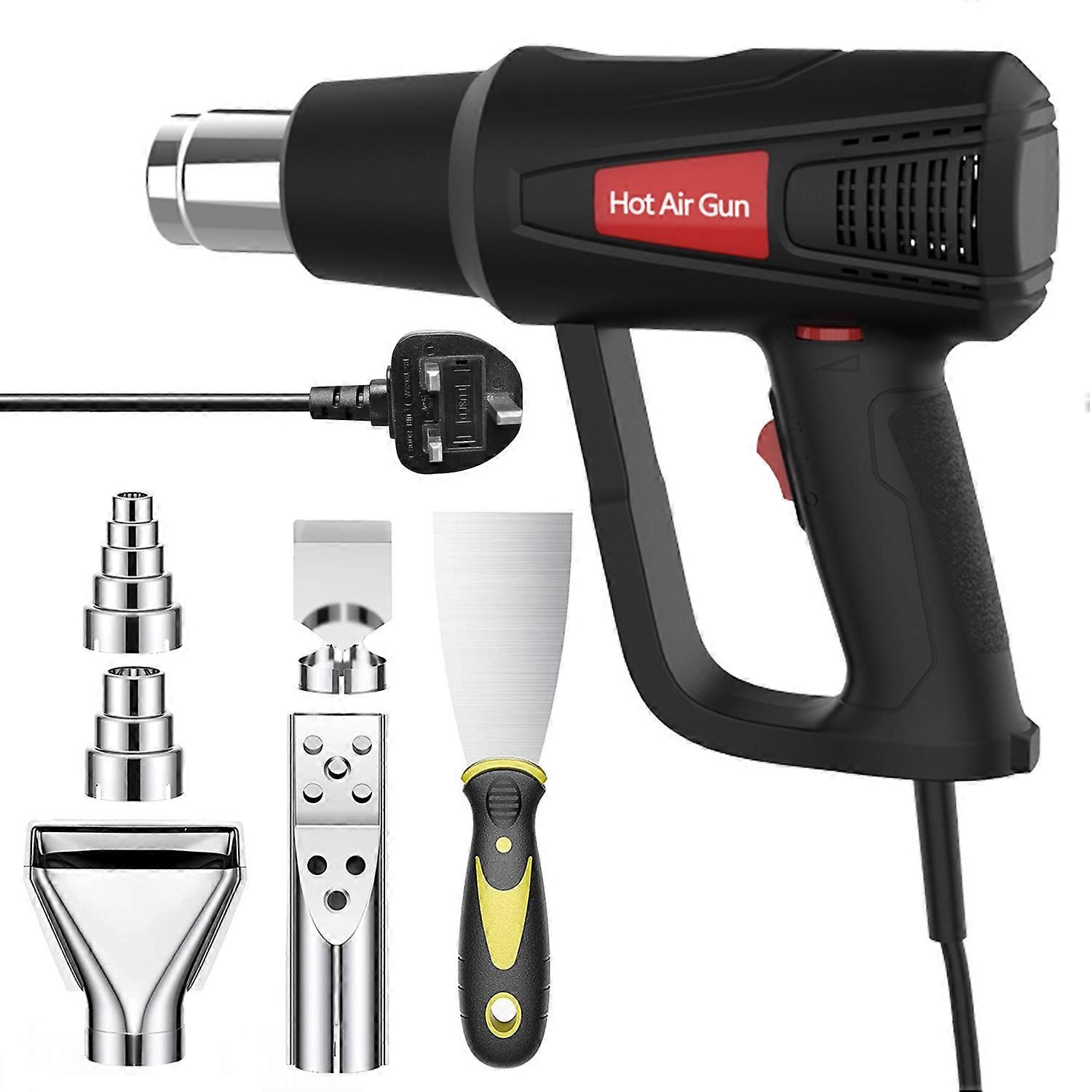 Heat Gun 1500W Variable Temperature Settings 120°F~1200°F 50°C~650°C Heavy Duty Hot Air Gun Kit with