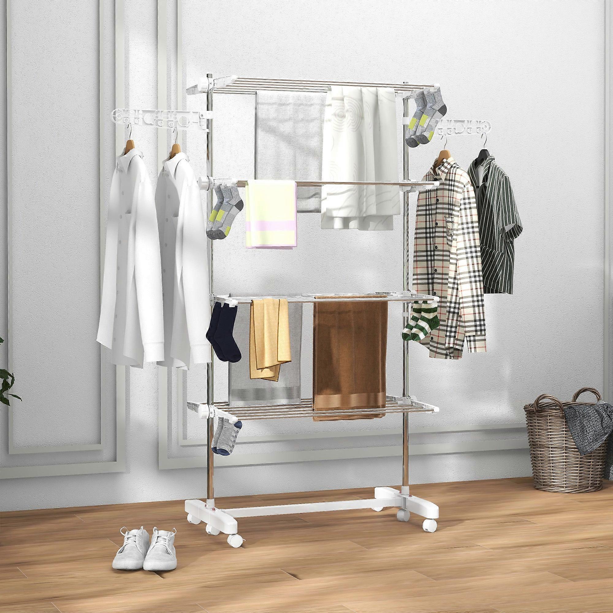 mobile clothes rack, 142 x 55 x 172 cm, foldable (4 levels), with wheels, locking function, ABS