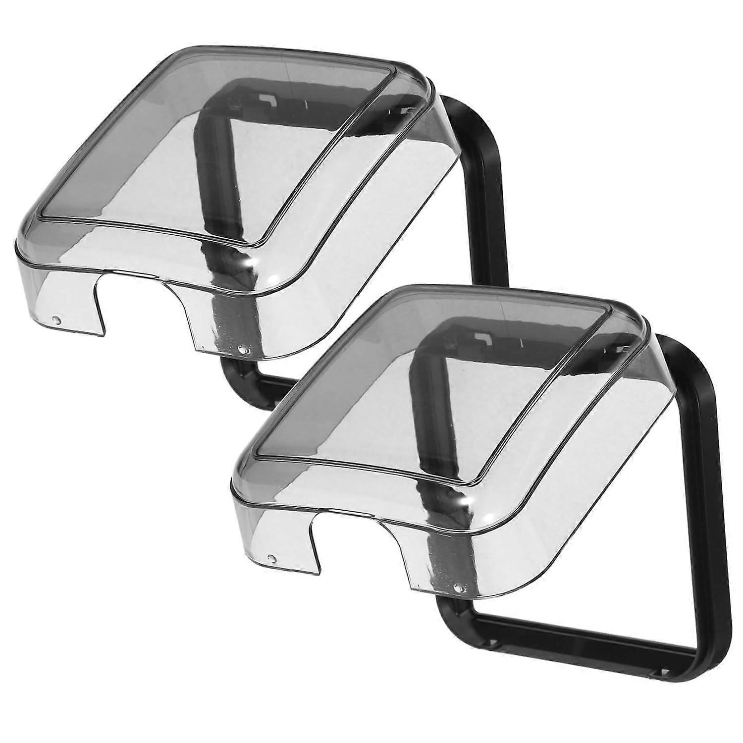 2Pcs Waterproof Wall Socket Cover Splashproof Electrical Outlet Protective Box Socket Cover for Bathroom and Kitchen Black Color