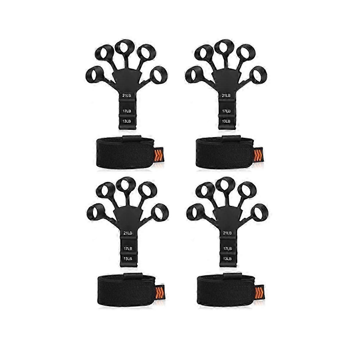 4-Pack Finger Extensor Adjustable Silicone Hand Trainer Compatible Improving Finger Function and Mov