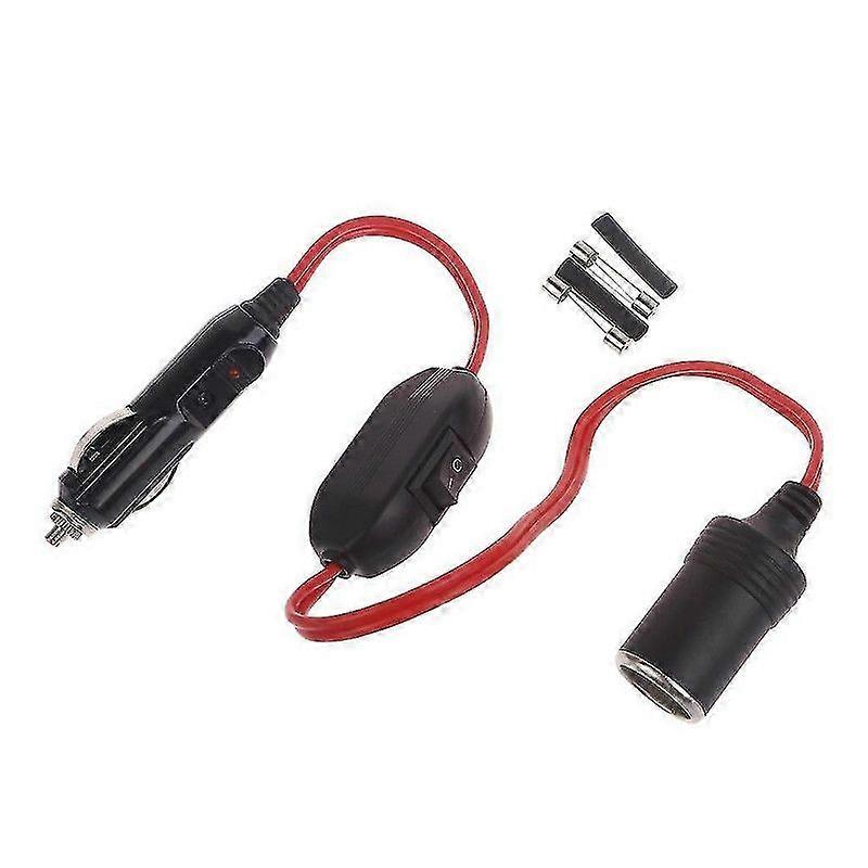 Cigarette Lighter Extension Cord With Switches Male Plug To Female Socket
