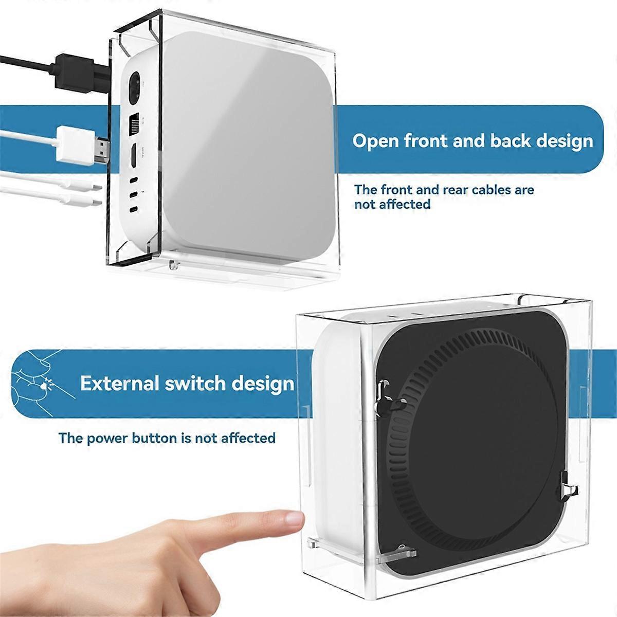 Acrylic Case Stand for Mac Mini M4 Under-Desk Wall Storage Stand