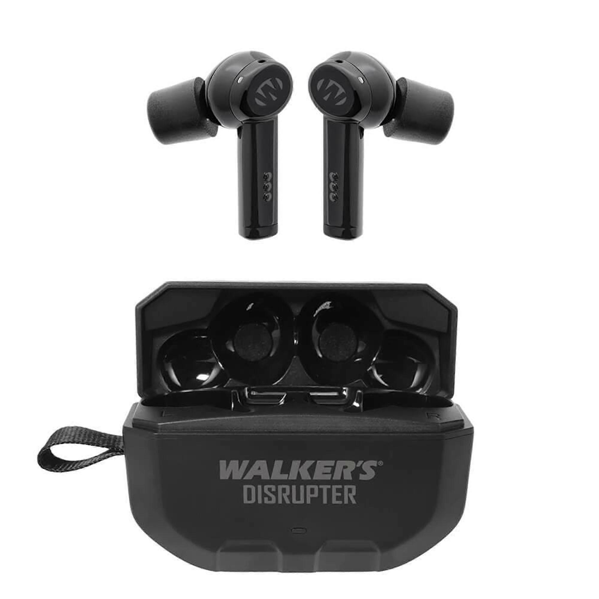 Walker's Disrupter Bluetooth,Noise Canceling Ear Buds - Black