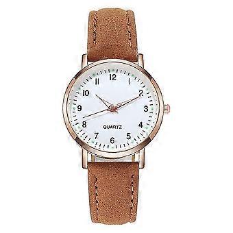 Dames Horloges Dames Kleine Kwarts Analoog Polshorloge Casual Bruin