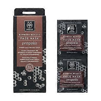 APIVITA - Express Beauty Young and Oily Skin Mask with Propolis 2 x 8 ml