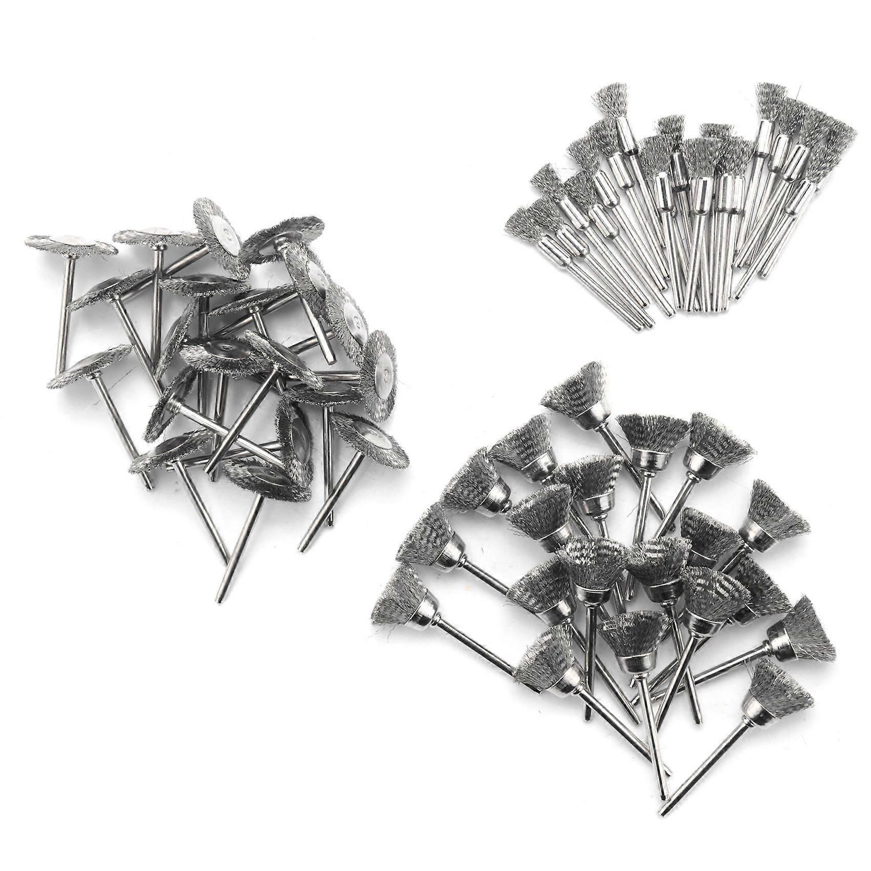 Steel Rotary Brush for 60Pcs 3mm Shank Wire Wheel Brush Mini Drill