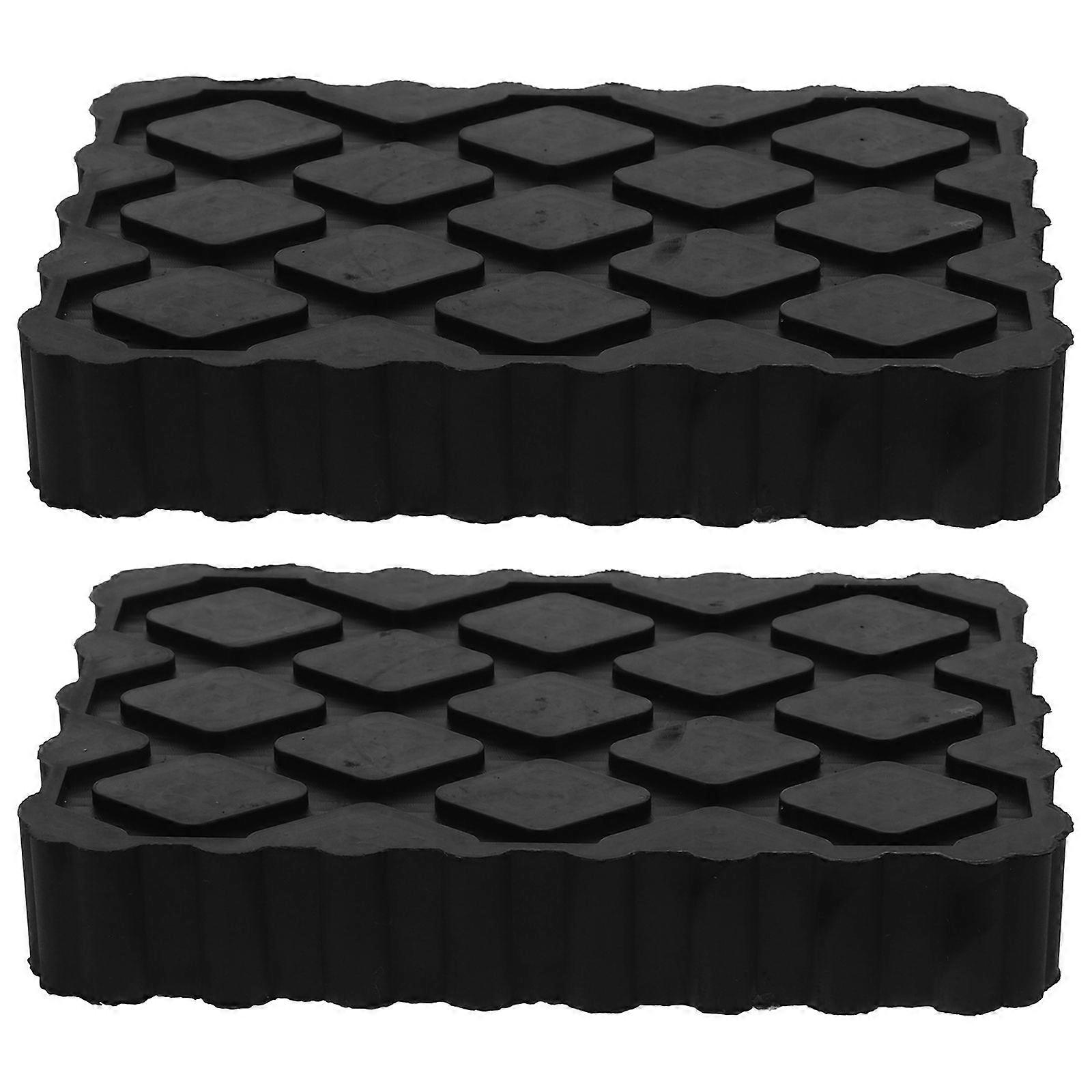 2pcs Camper Jack Stand Pads Travel Trailer Jack Pads Non-Slip Camper Jack Pad Anti-Vibration RV Pads Car Lift Blocks for RV Stabilization Car Lifts