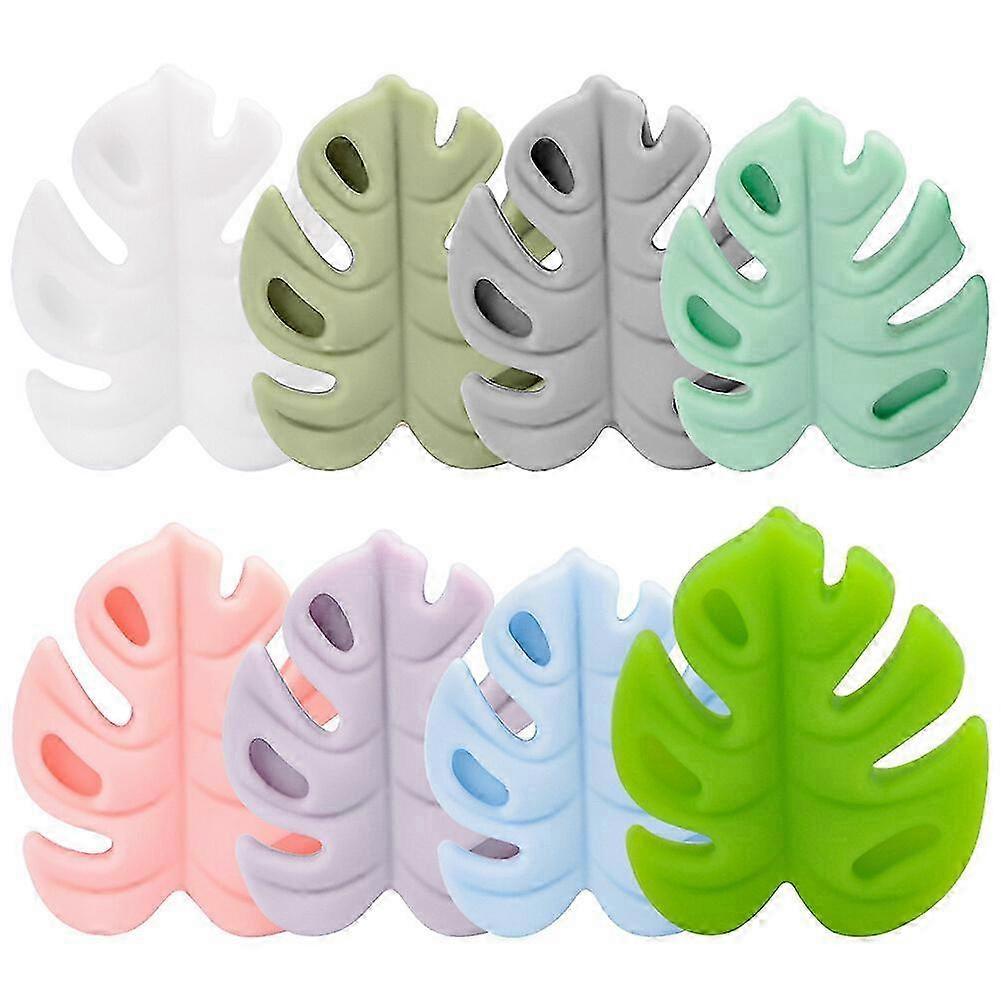 Silicone Knitting Needle Protectors for Monstera Design 8 Pack
