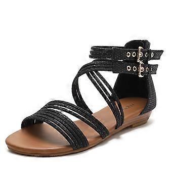 Sandali con zeppa estiva da donna Sandali con suola spessa in stile romano, Taglia: 36