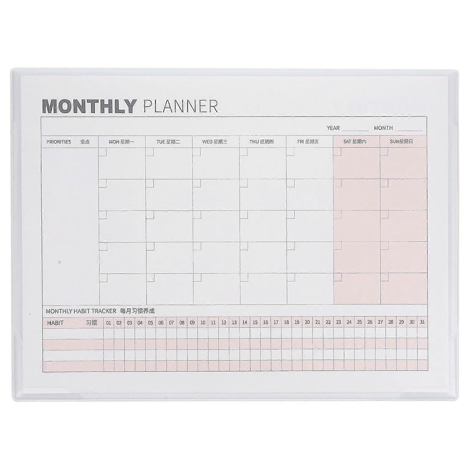 Beige Monthly Planner Notepad - Blank Calendar for Daily Schedules, Notes & Organization - Durable & Stylish