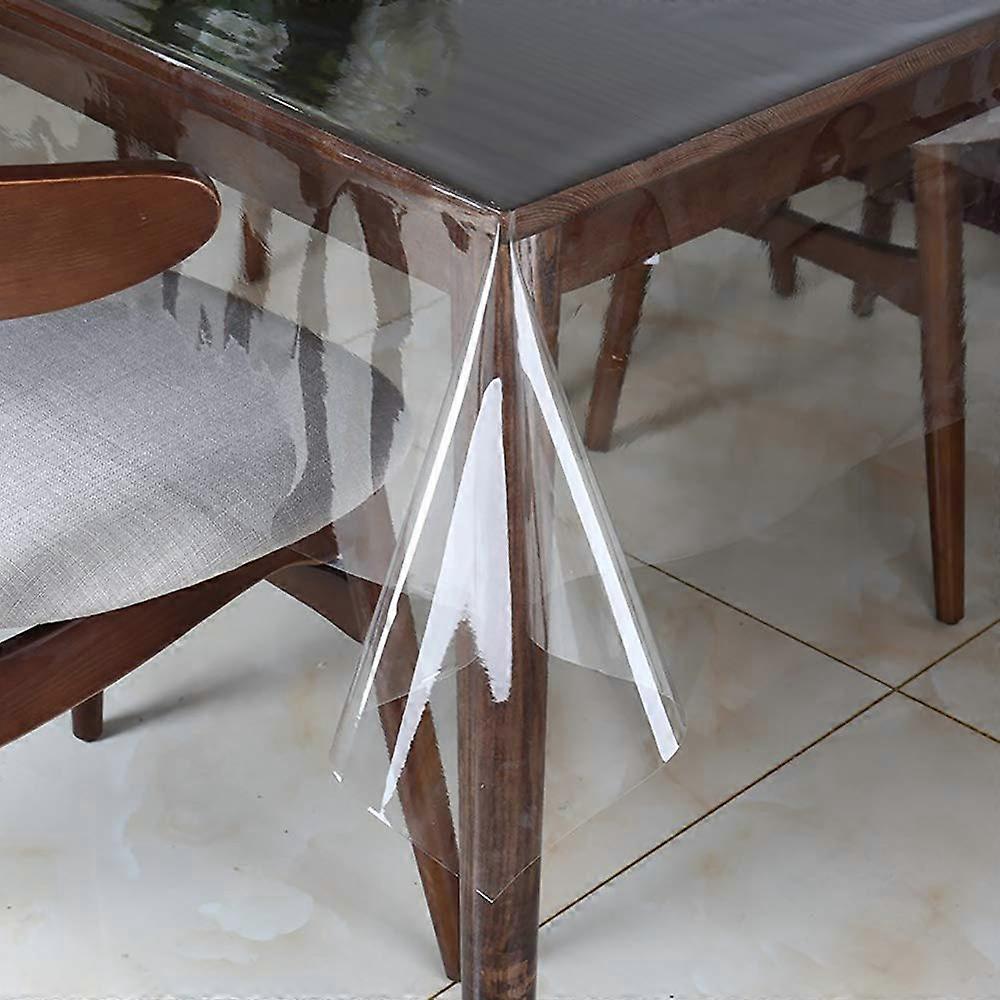 Transparent Vinyl Table Cover Waterproof Oilproof Plastic Rectangle 54x84 Inches