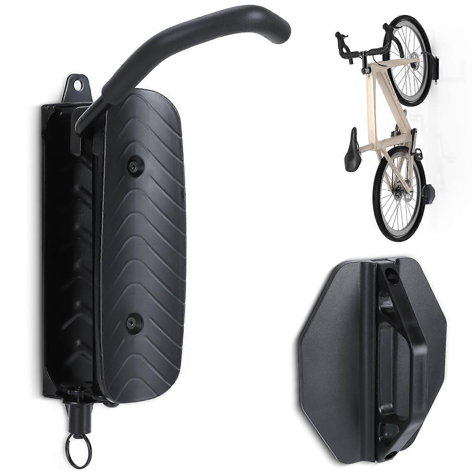 Rotary Bicycle Wall Mount Kit with Adjustable Bicycle Straps for Garage Storage and Organization
