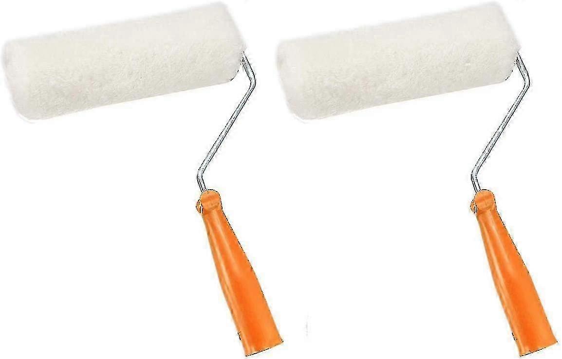 Paint Roller With Brush, 2 Pieces, 22.9 Cm, Cotton Thread, Paint Roller White