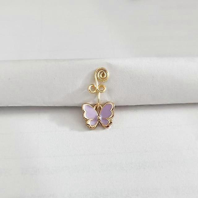 1db gót pillangó réz huzal spirál hamis piercing orrgyűrű punk arany színű klip orrgyűrű fülcsipesz mandzsetta test ékszerek