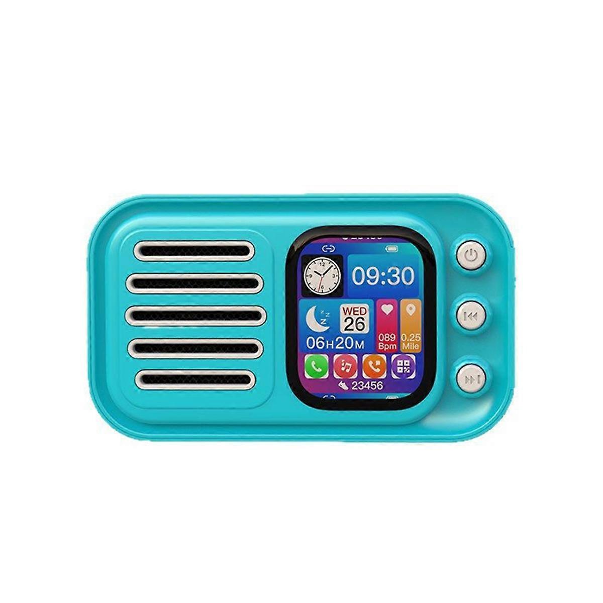 HiFi Wireless Bluetooth Speakers Retro Portable Touch Screen FM Radio Card Subwoofer with Alarm Clo