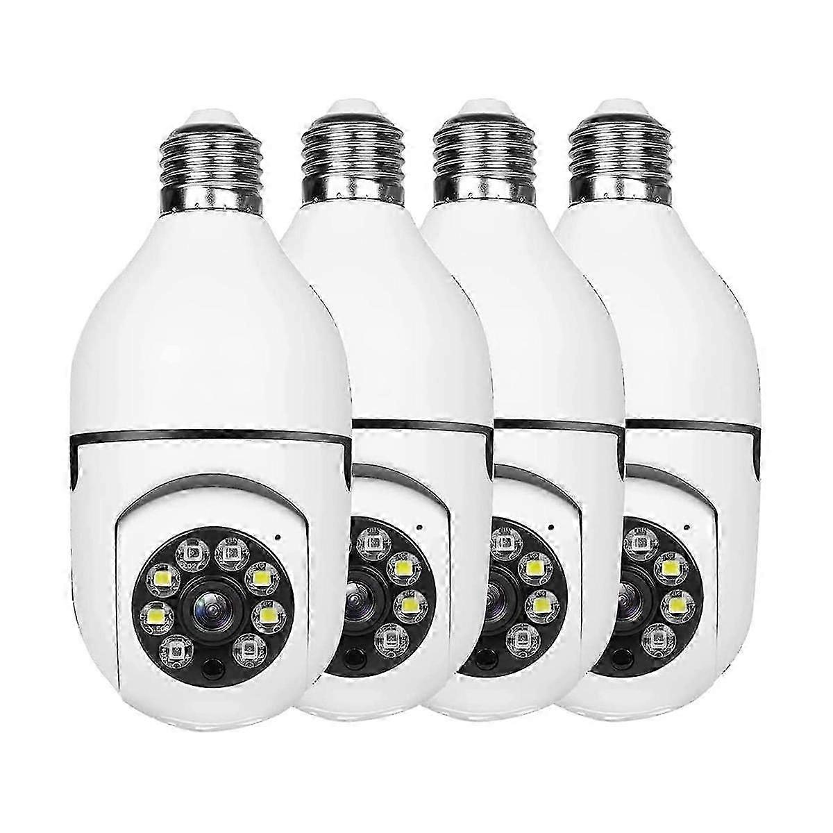 4 Pack Light Bulb Security Camera Outdoor,2.4G Wifi Light Socket Security Camera,Security Camera Li