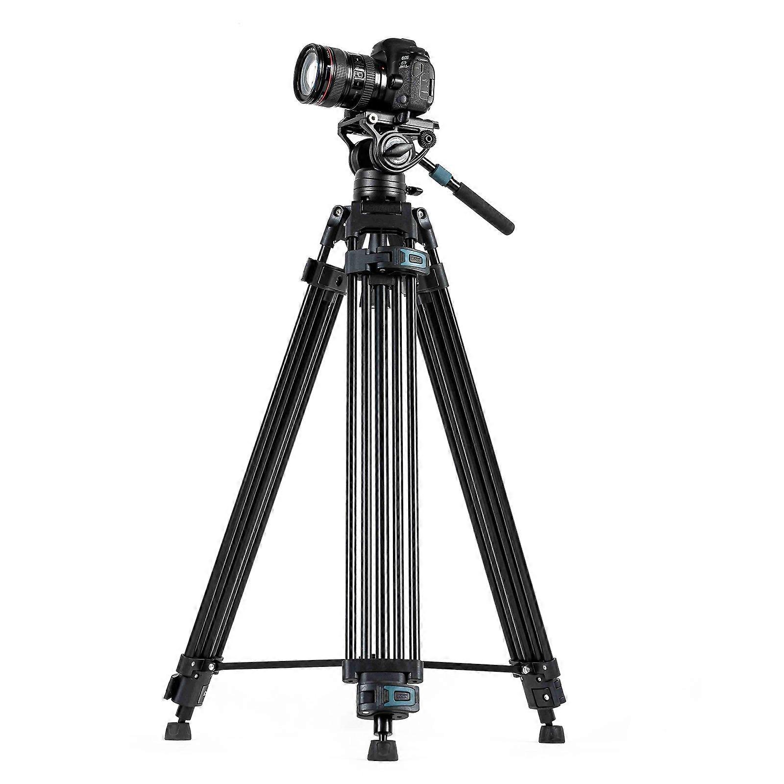 Fotopro DV-3A حامل فيديو ثلاثي القوائم من سبائك الألومنيوم برأس سائل شديد التحمل (أسود)