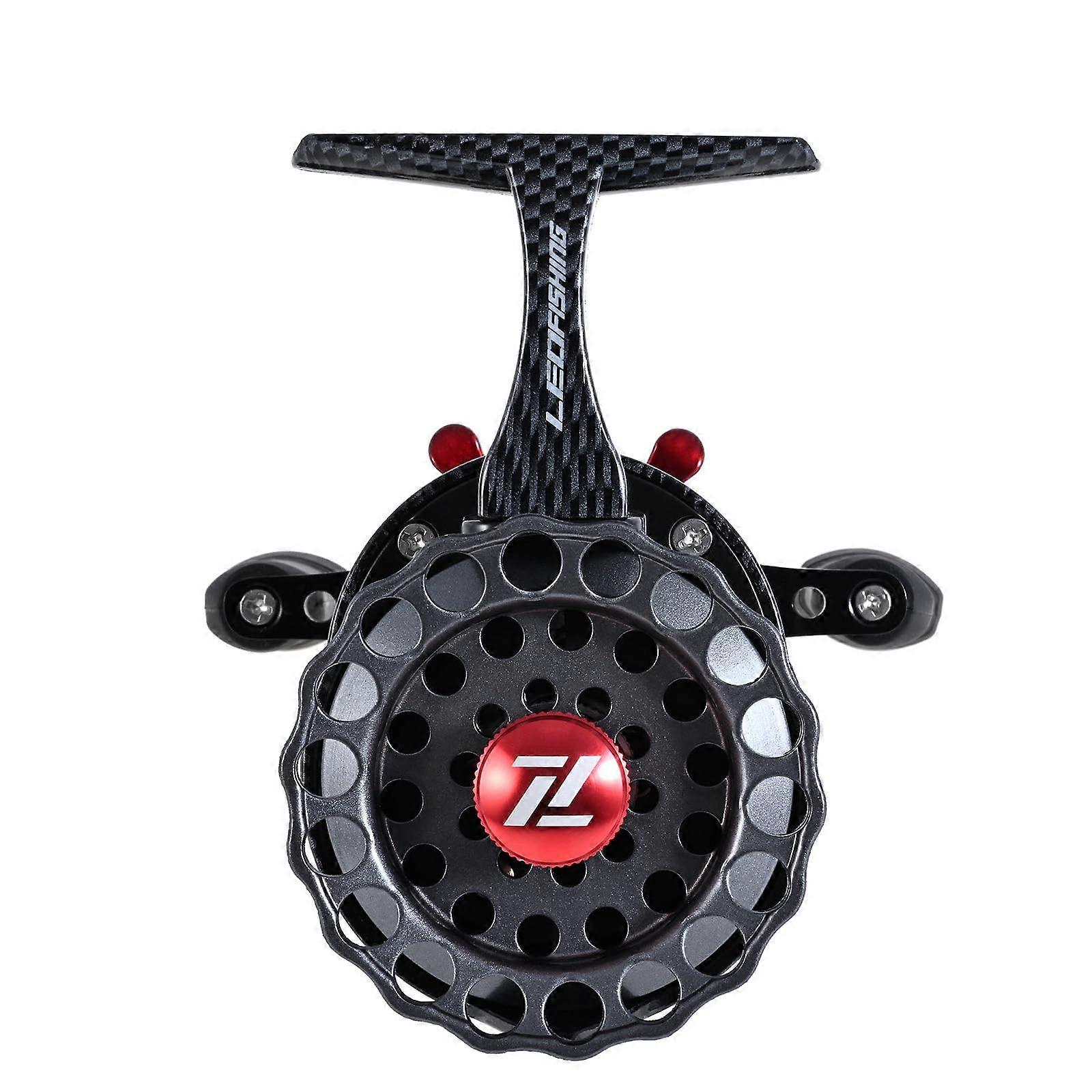 High Stem Fishing Reel, 28220 CL Carbon Texture Fishing Reel with Anti Slip Handle, and Efficient for Ice Fishing (Right)