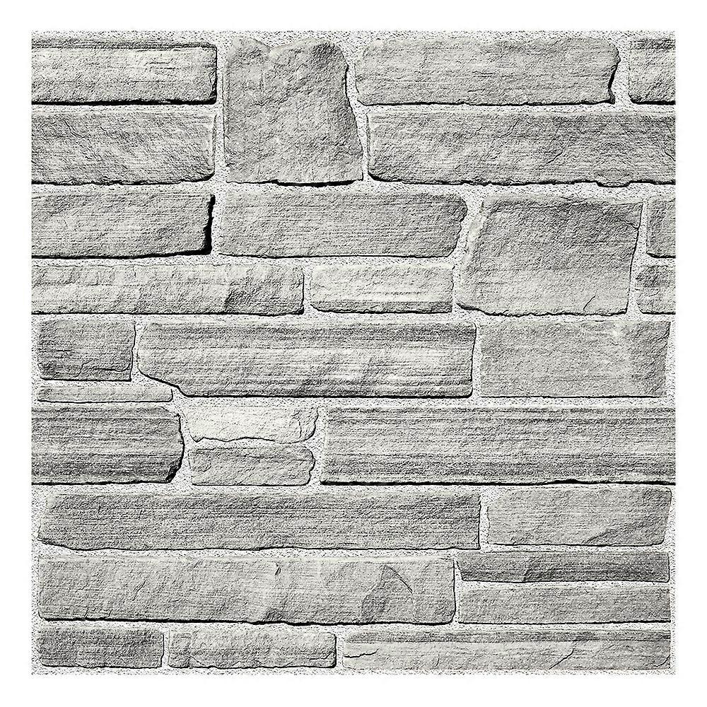 3D Grey Faux Stone Wall Panels – 10pcs Self-Adhesive Textured PVC Tile Stickers – Waterproof Wall Decor – 30x30cm