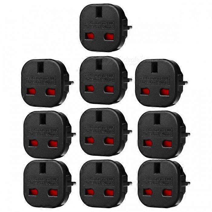 10Pcs/Set UK to EU AC Power Travel Plug Adapter Socket Converters