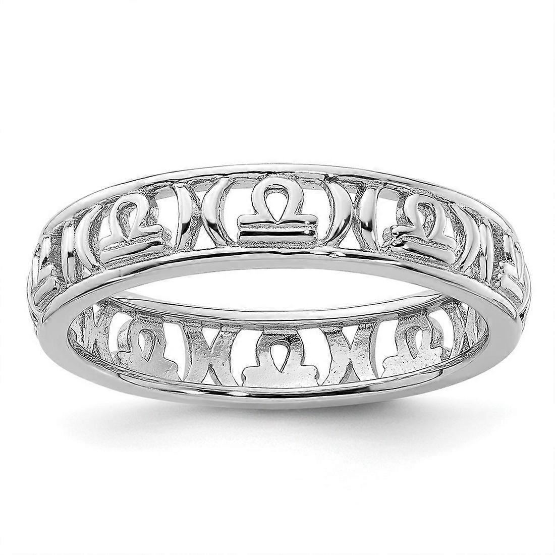 925 Sterling Silver Stackable Libra Zodiac Ring-Stackable-Ring for Women - Ring Size: 5 to 10