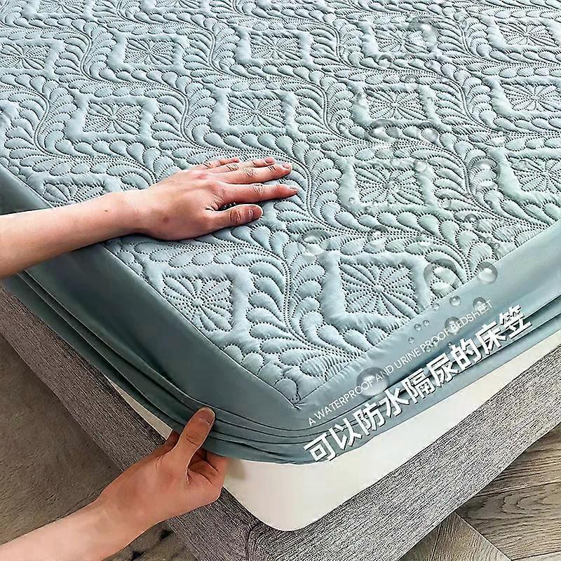 Apply Dreamreal Waterproof Solid Color Embossed Mattress Cover Thicken Fitted Sheet Bed Cover for Bedroom Hotel Soft Pad for Bed