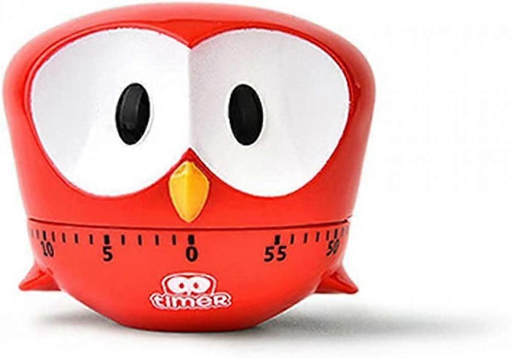 Red Owl Mechanical Kitchen Timer, 60-minute Wind Up Dial 360 Rotating, Cute Timer For Cooking/reading/do Sport.