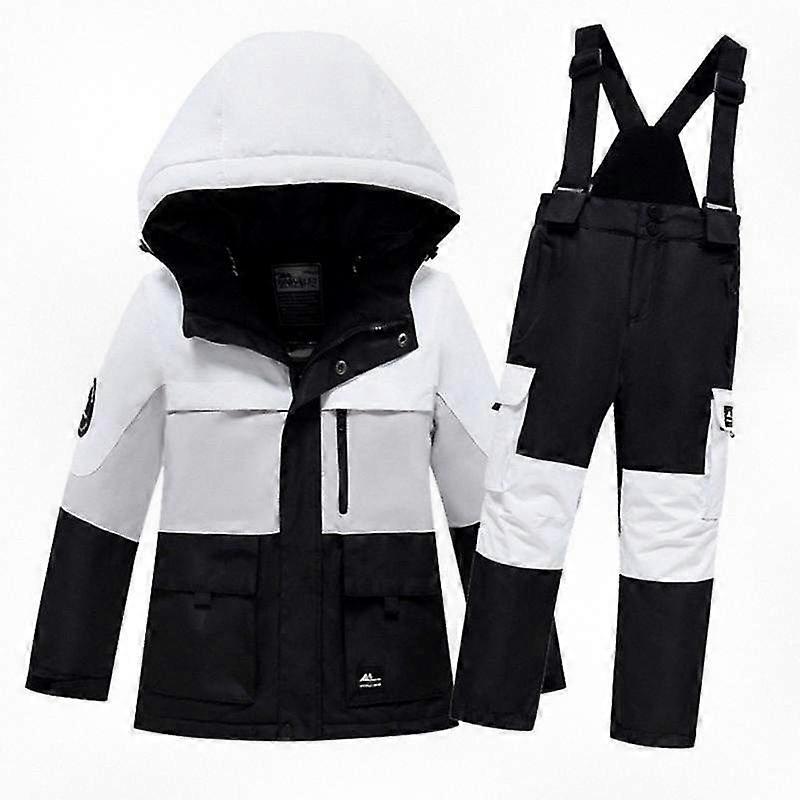 Ensemble d’habit de neige d’hiver pour enfants avec veste à capuche et pantalon pour temps froid