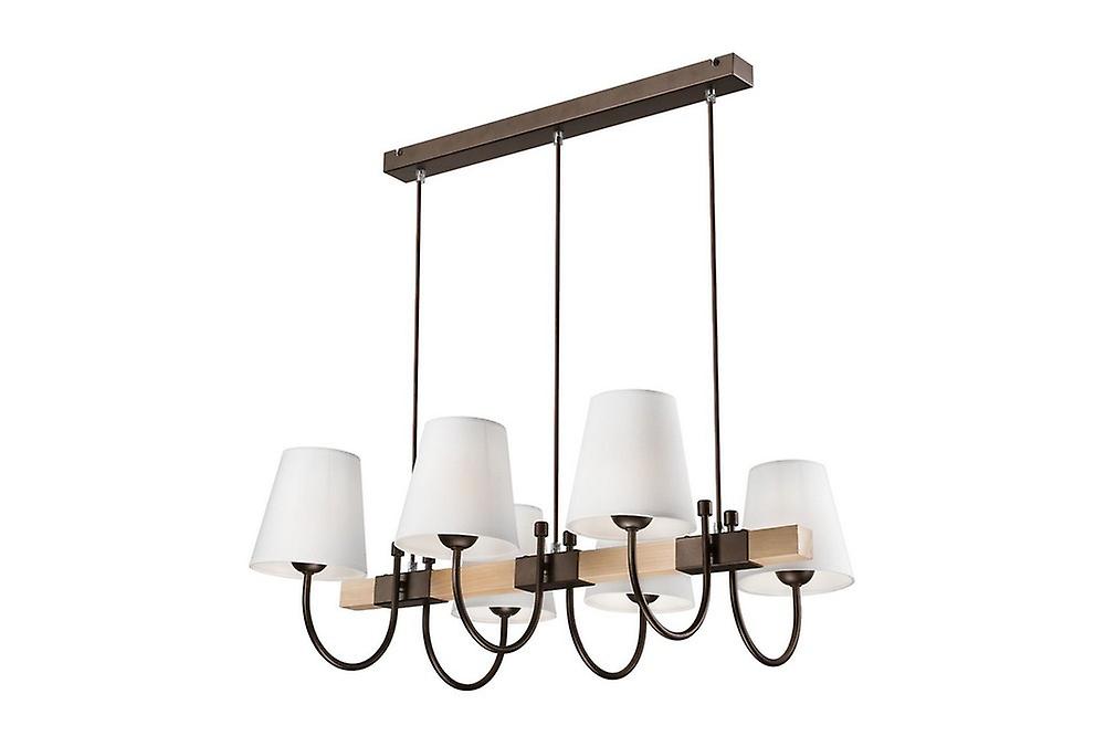 Julietta Multi Arm Pendant Ceiling Light Brown, 6x E27