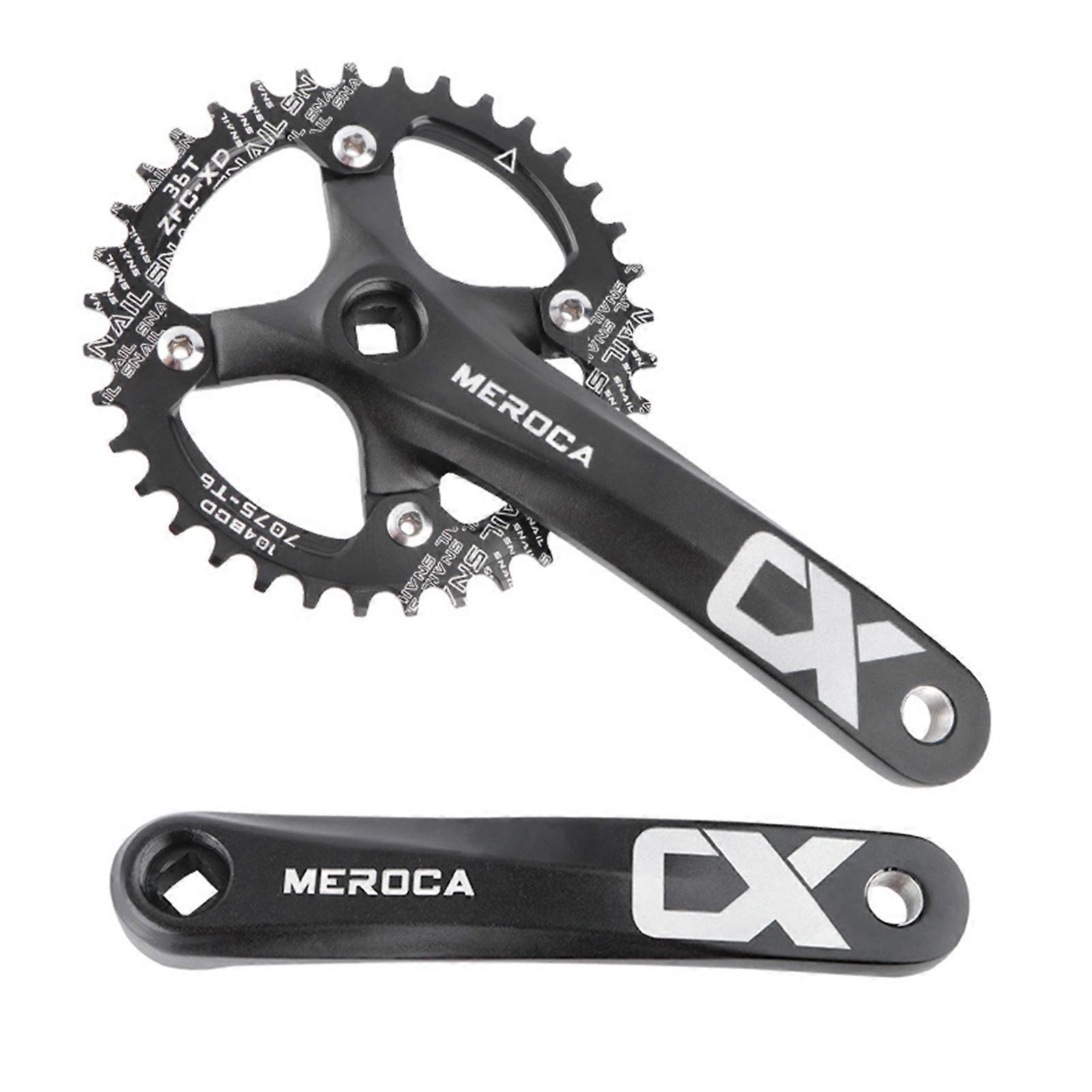 Mountainbike Höger Vänster Fyrkantiga Vevarmar Enkel Vevringsats 170MM 104 BCD Aluminiumlegering Cykel Vevparti för 8/9/10/11 hastighet