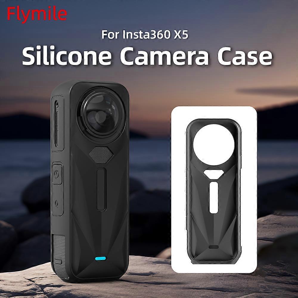 Camera Drop Protection Black Silicone Case Photography Accessory for Insta360 X5