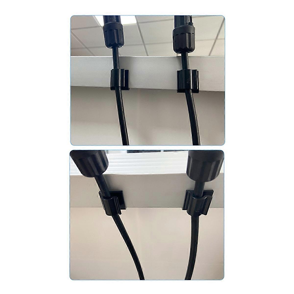 100PCS Solar Photovoltaic Panel Wire Intersect PV Cable Clamp Black