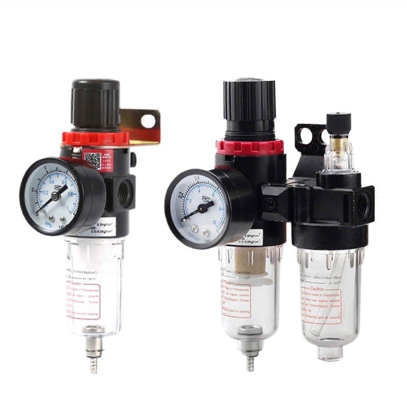 AFR2000 AFC2000 Pneumatic Filter Regulator Air Treatment Unit Pressure Switches Gauge for Compressor with Fittings(AFR 6mm Fittings)