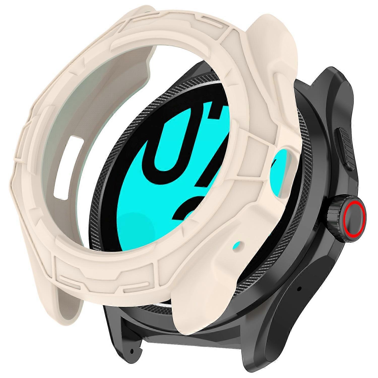 For TicWatch Pro 5 Enduro Soft TPU Watch Case Hollow Shockproof Bumper Frame Cover