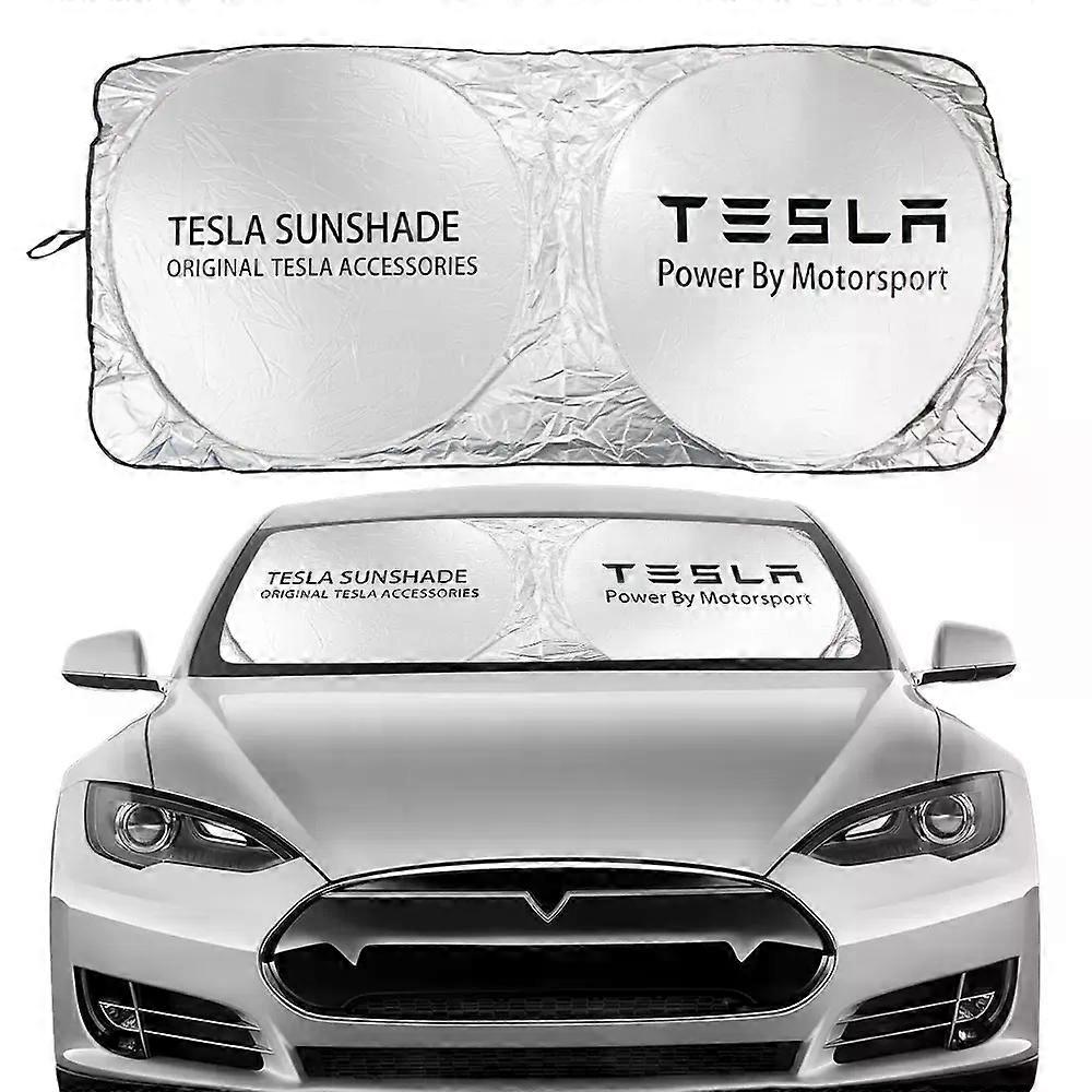 Car Windshield Sunshades Covers Auto Front Window Sunshades Suitable for Tesla Model 3 X S Y P100D Tesla Letters Automobile Accessories