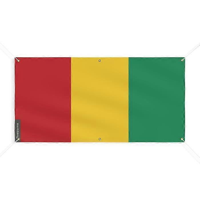Guinea Flag Banner - PIXELFORMA - 200x400cm - Durable Polyester - 6 Reinforced Eyelets