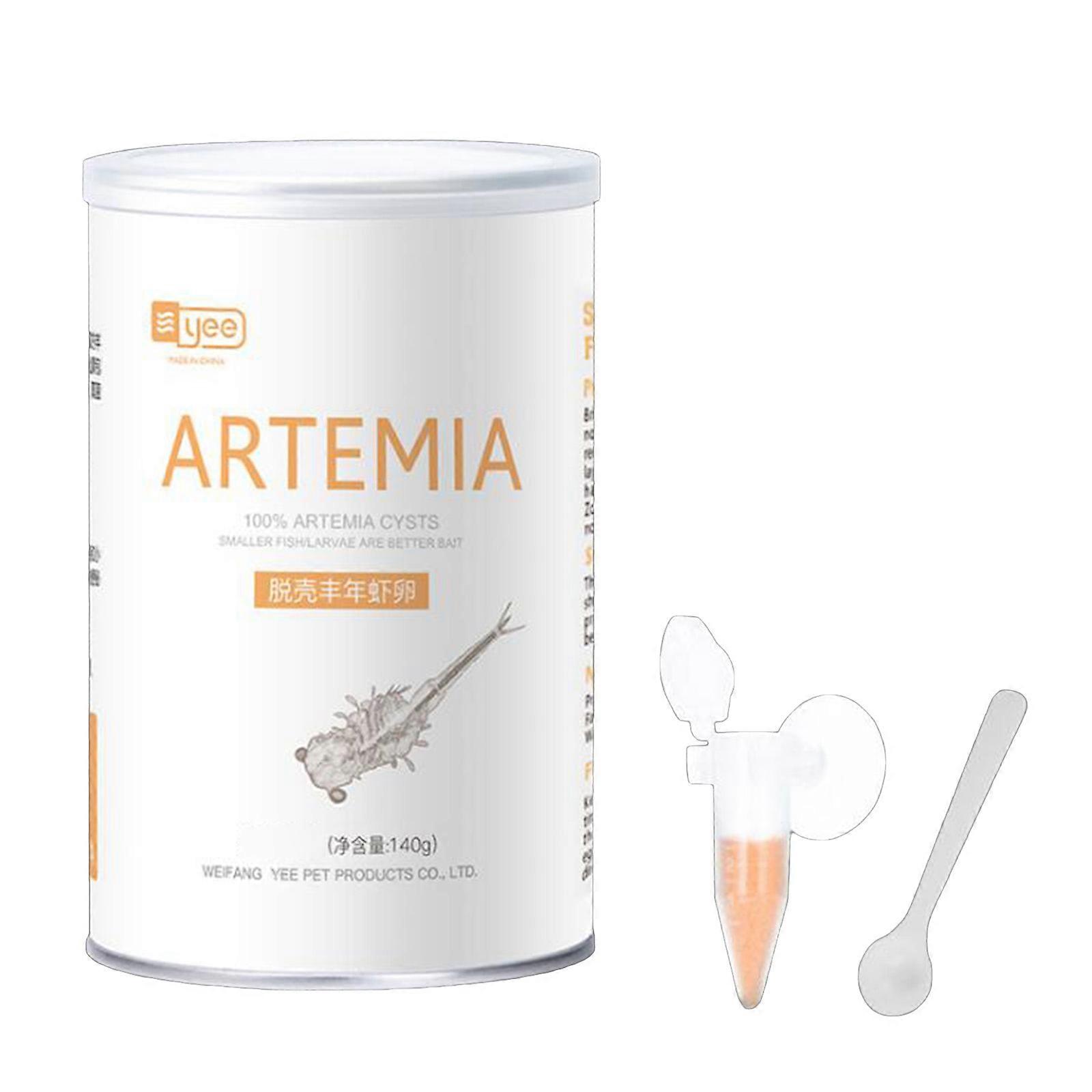 Nourriture sans danger pour les alevins d'aquarium : œufs d'artémias et de crevettes de saumure en cours de décorticage, en flacons de 200 ml ou 500 ml. Nourriture pour œufs de poissons multicolore.