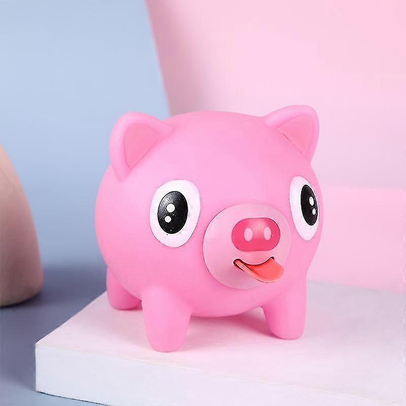 Pig talking animal tongue out stress relieve soft ball toy kids adult,2pcs