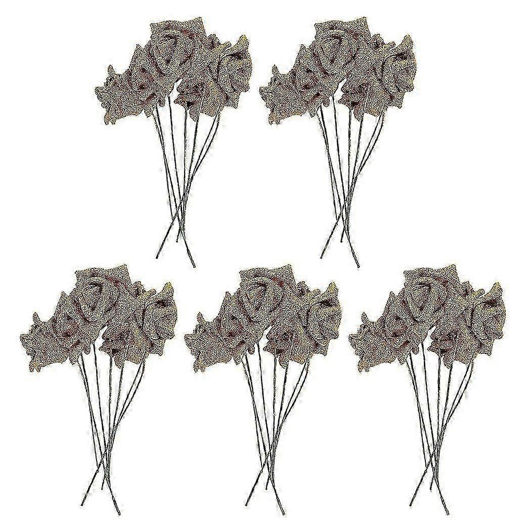 35pcs Foam Glitter Artificial Decor, Gold