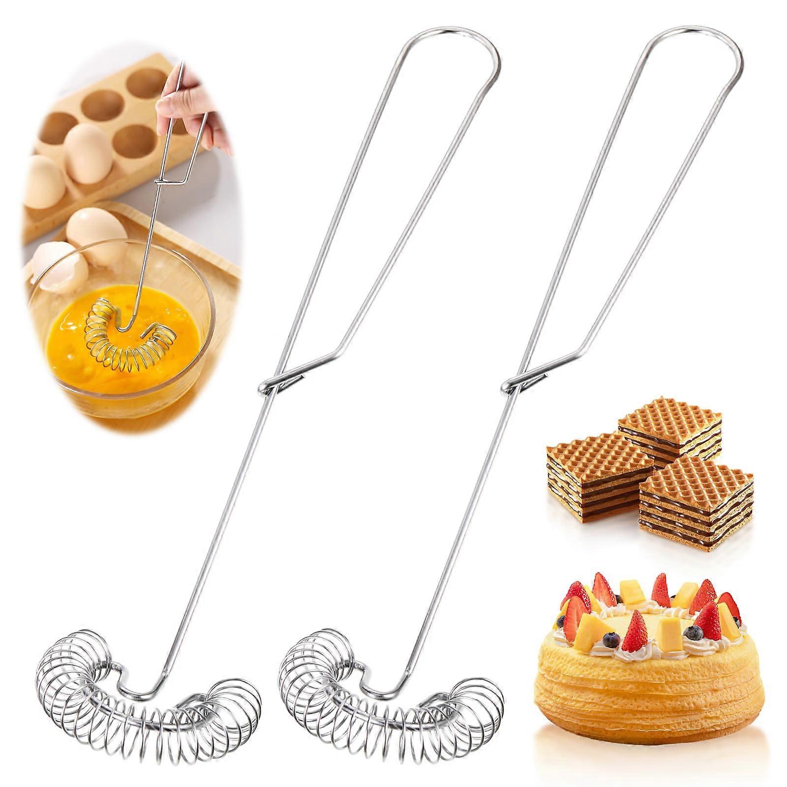 Stainless Steel Spiral Whisk Set of 2, High Quality Mini Whisks for Sauces, Blending, and Kitchen Use, Dishwasher Safe