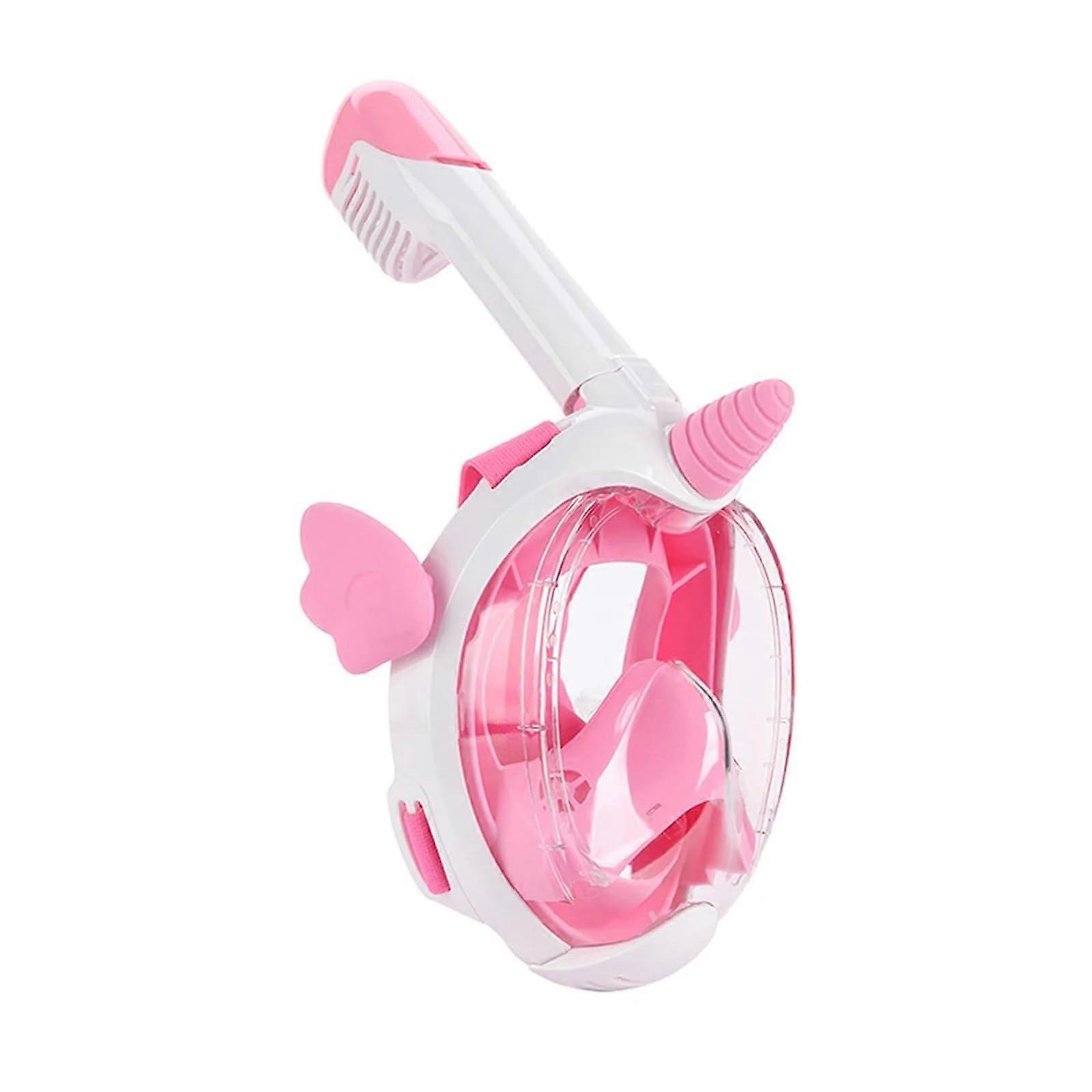 Completely dry, fog and waterproof unicorn diving mask for swimming and snorkeling (Pink)