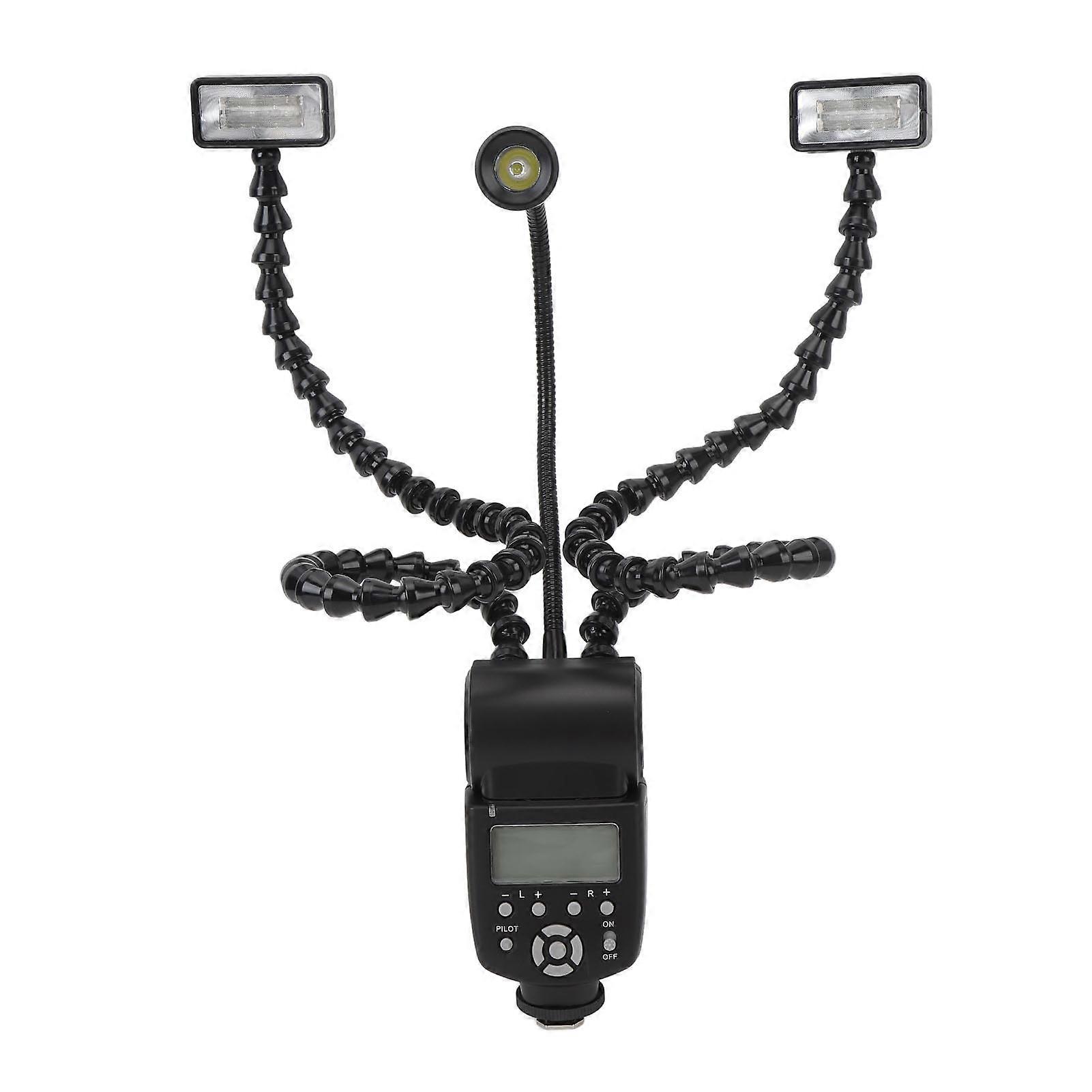 K-808 Multi-function Portable Macro Flash for Camera Photography Lighting Tool 3 Heads