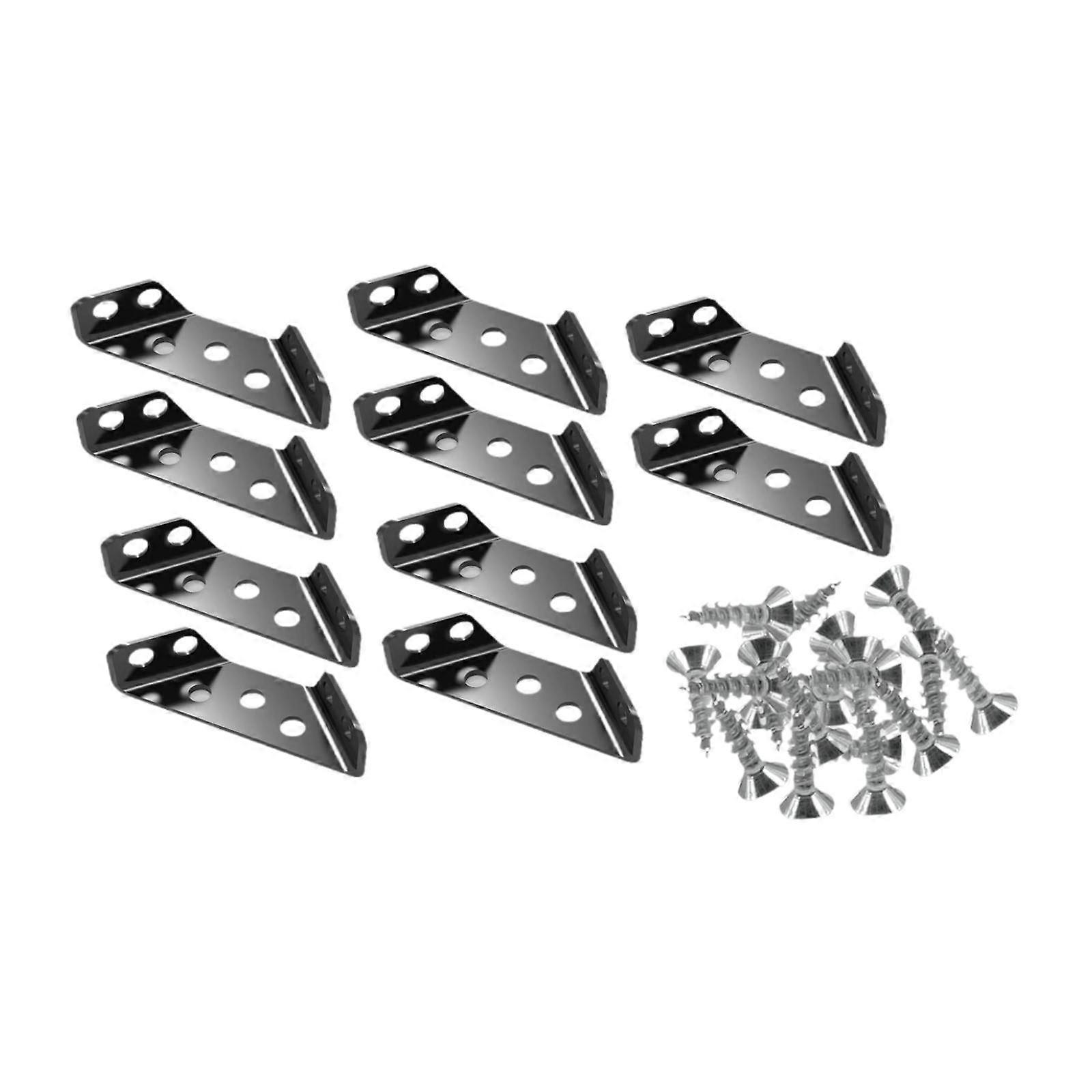 10Pcs Triangle Corner Brace Trapeziform Angle Bracket Shelf Support Fastener